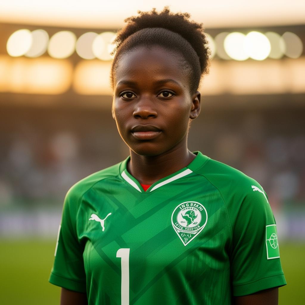 Super Falcons forward Michelle Alozie in Nigeria jersey