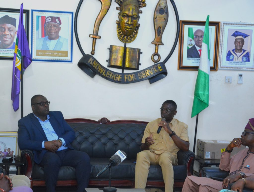 Courtesy visit by the Director-General/CEO of NIS, H.E. Comrade Philip Shaibu, to the Vice-Chancellor of UNIBEN, Professor Edoba Omoregie SAN