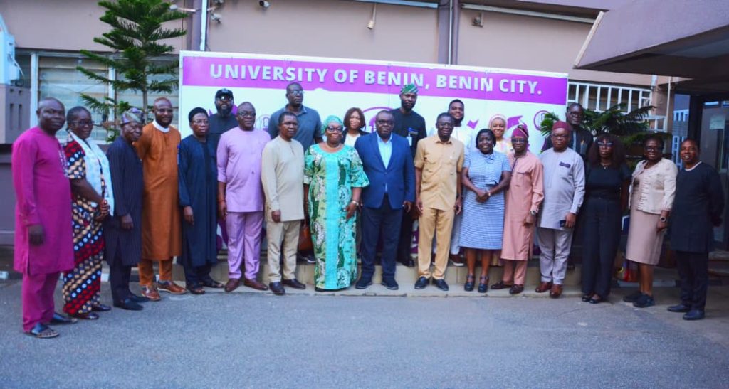 Courtesy visit by the Director-General/CEO of NIS, H.E. Comrade Philip Shaibu, to the Vice-Chancellor of UNIBEN, Professor Edoba Omoregie SAN