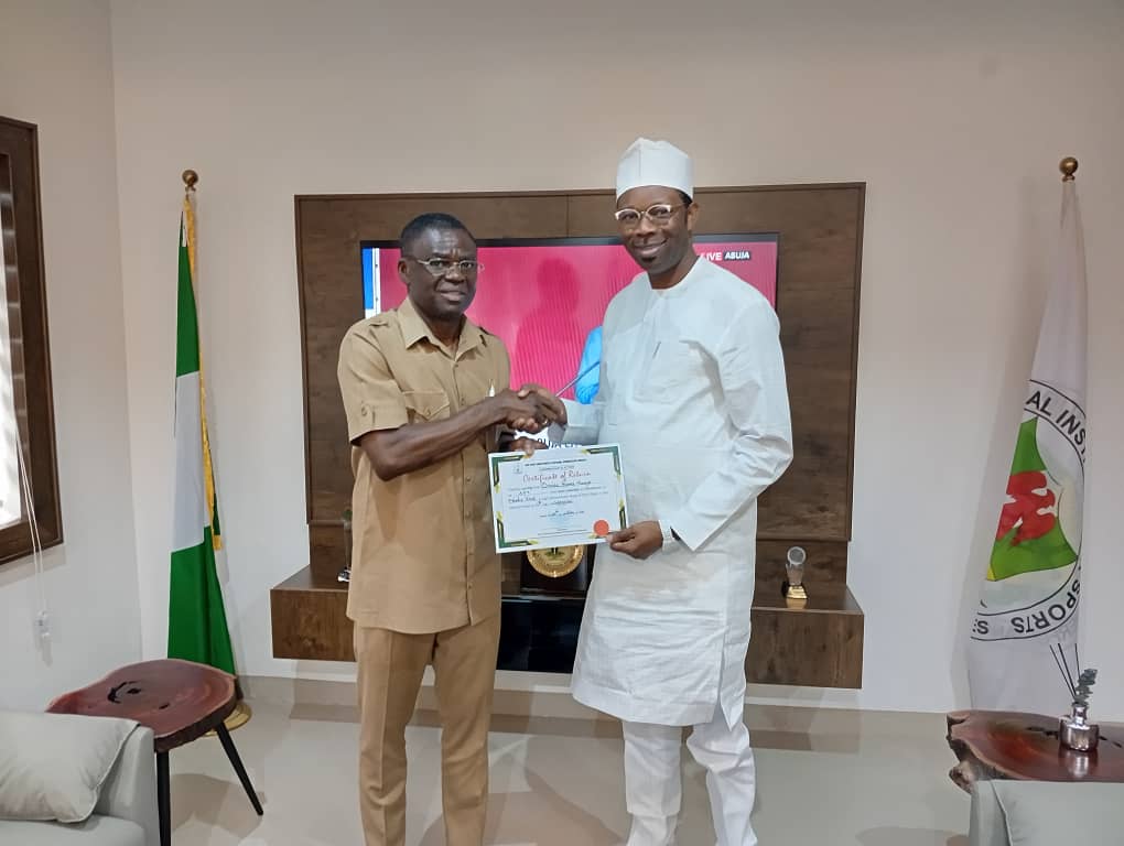 Romeo Alaoye Omoike Visits NIS DG, Presents Certificate of Return ...As he promises loyalty to APC hierarchy